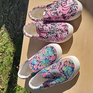 Lilly Pulitzer 2Pairs Canvas Sneakers  Sz 6 & 6.5